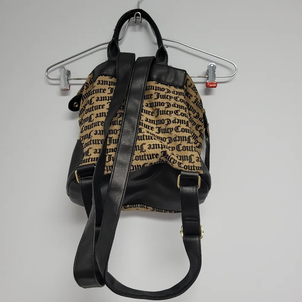 Juicy Couture Backpack Bag‎ Logo Black Brown Pop Out